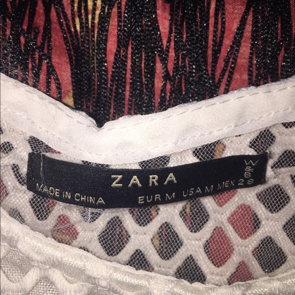 Zara Beaded Mesh and Lace Tank with black fringing - Picture 10 of 10